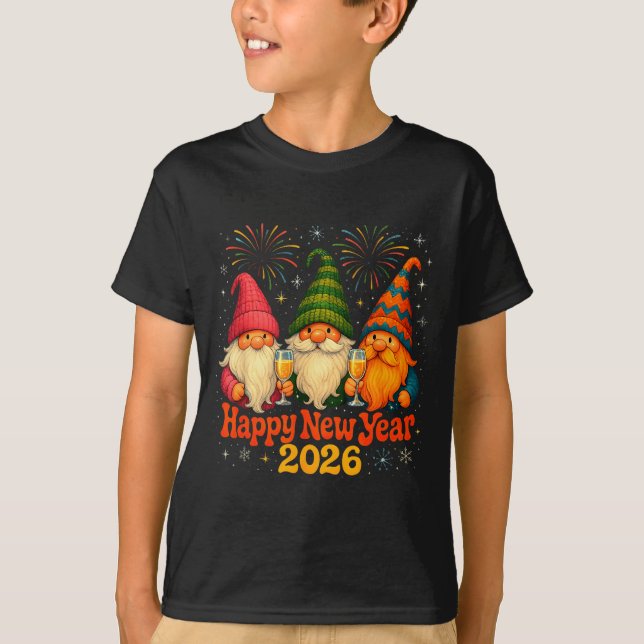 Happy New Year 2026 Cute Gnome Party Gift  T-Shirt (Vorderseite)