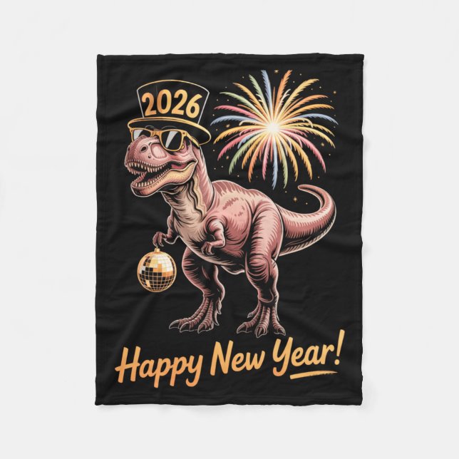 Happy New Year 2026 Dinosaur Funny Dino Tee For Ad Fleecedecke (Vorderseite)