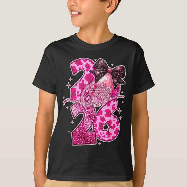 Happy New Year 2026 Disco Ball Bow New Year's Eve  T-Shirt (Vorderseite)