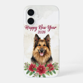 Happy New Year 2026 Dog Art iPhone 16 Hülle