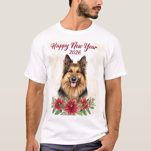 Happy New Year 2026 Dog Lover T-Shirt (Vorderseite)