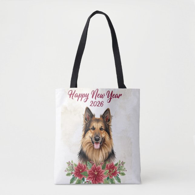 Happy New Year 2026 Dog Lover Tote Bag (Vorderseite)