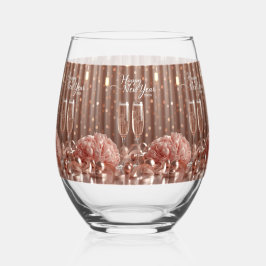 happy new year 2026 elegant wine glass weinglas ohne stiel