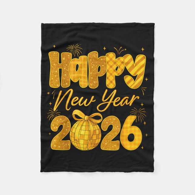 Happy New Year 2026 Eve Party Gold Family Matching Fleecedecke (Vorderseite)