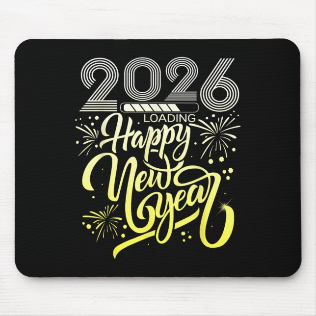 Happy New Year 2026 Fireworks Loading New Years Ev Mousepad (Vorne)