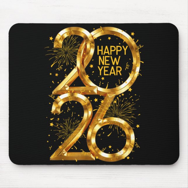 Happy New Year 2026 Fireworks New Year Eve's Nye P Mousepad (Vorne)