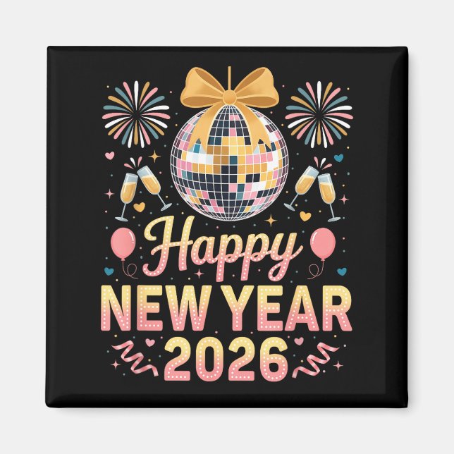 Happy New Year 2026 Fireworks New Year's Eve Party Magnet (Vorne)