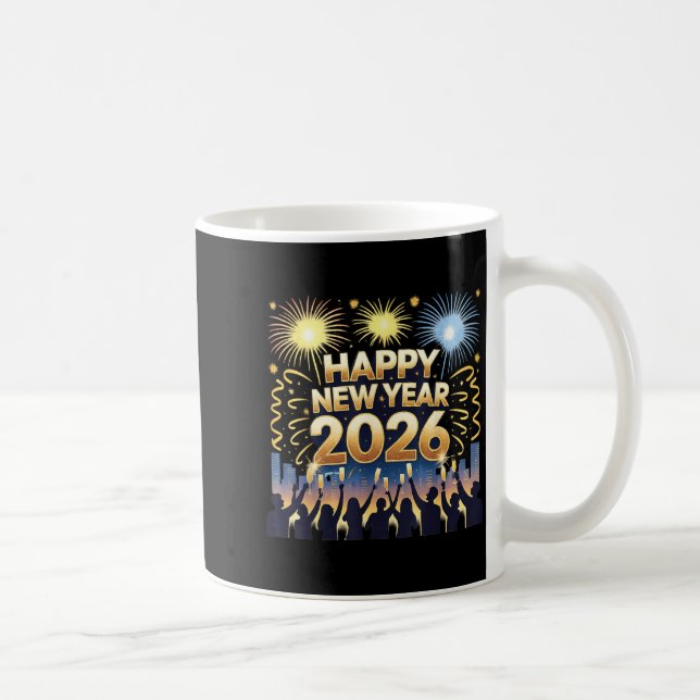 Happy New Year 2026 Fireworks Party Celebration  Kaffeetasse (Rechts)