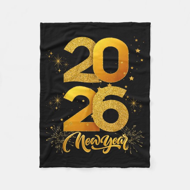 Happy New Year 2026  Fleecedecke (Vorderseite)