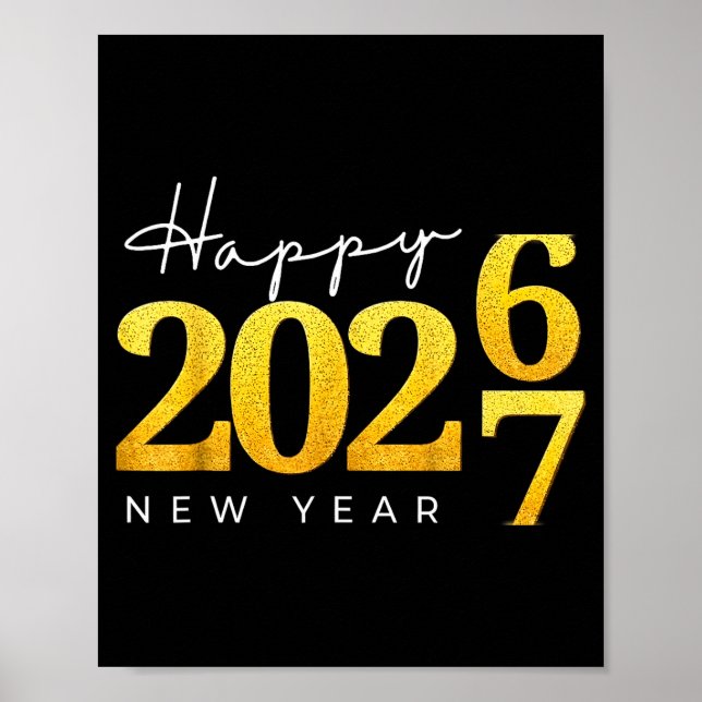 Happy New Year 2026 Funny 67 New Year Countdown Si Poster (Vorne)