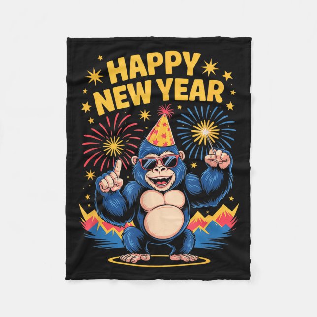 Happy New Year 2026 Funny Kids Bigfoot Lovers Part Fleecedecke (Vorderseite)