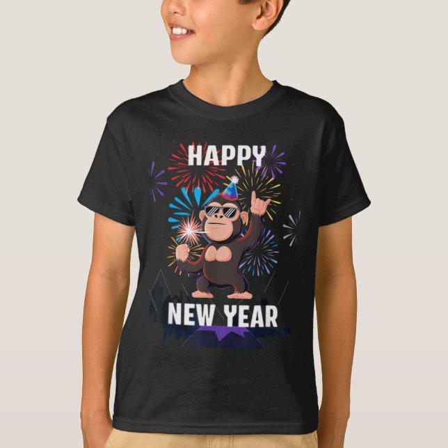 Happy New Year 2026 Funny Kids Bigfoot Lovers Part T-Shirt (Vorderseite)
