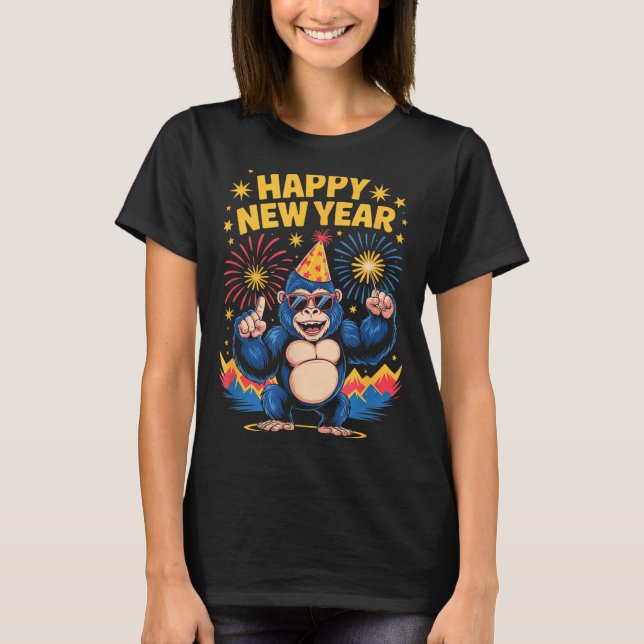 Happy New Year 2026 Funny Kids Bigfoot Lovers Part T-Shirt (Vorderseite)