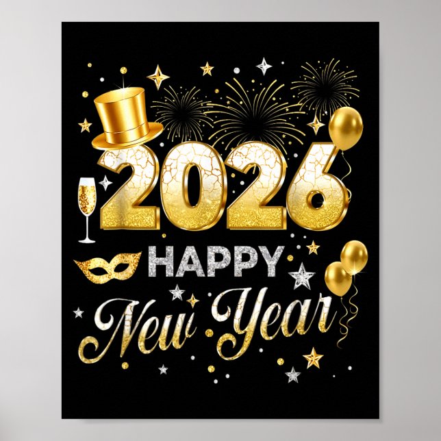 Happy New Year 2026 Funny New Years Eve Party Men  Poster (Vorne)