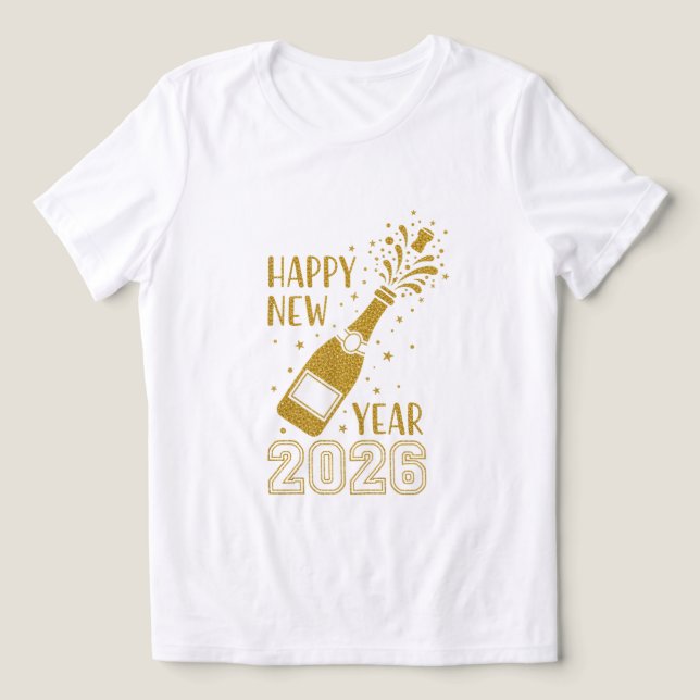  Happy New Year 2026 Glitter Tee for Women (Design Vorderseite)