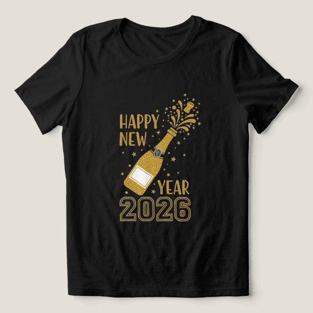  Happy New Year 2026 Glitter Tee for Women (Design Vorderseite)