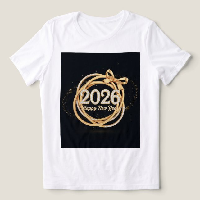  Happy New Year 2026 Glitter Tee for Women (Design Vorderseite)