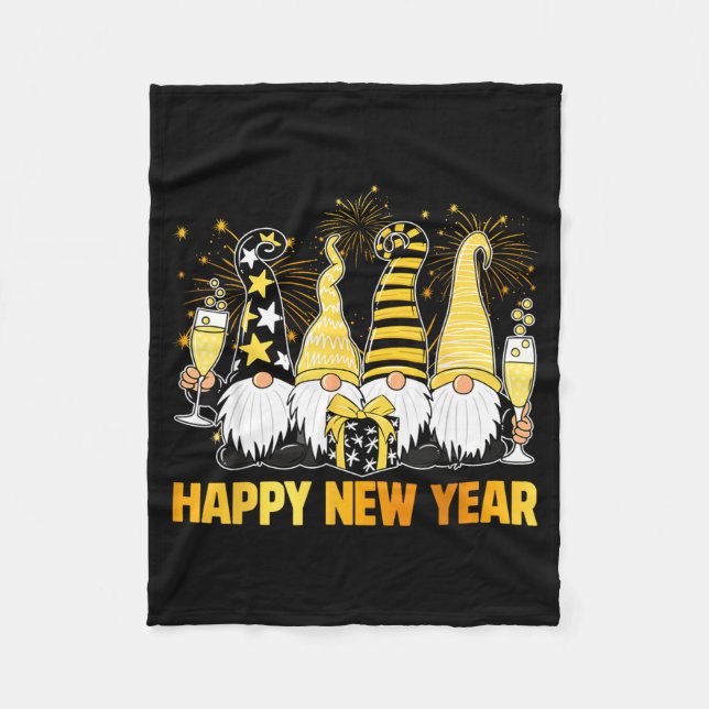 Happy New Year 2026 Gnomes Drinking Champagne New  Fleecedecke (Vorderseite)