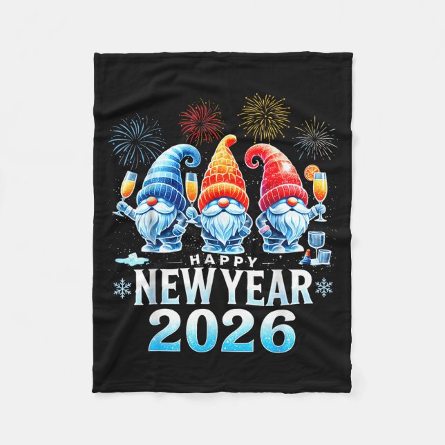 Happy New Year 2026 Gnomes Family Party New Years  Fleecedecke (Vorderseite)