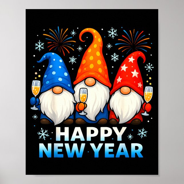 Happy New Year 2026 Gnomes Matching Family New Yea Poster (Vorne)