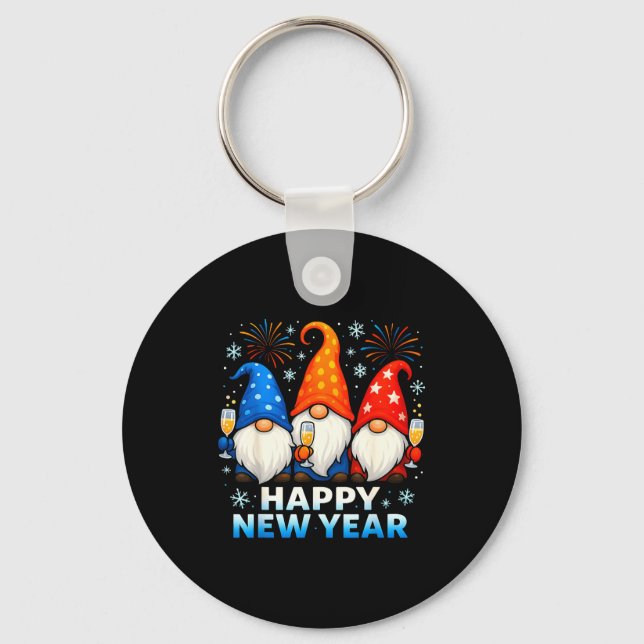 Happy New Year 2026 Gnomes Matching Family New Yea Schlüsselanhänger (Vorderseite)