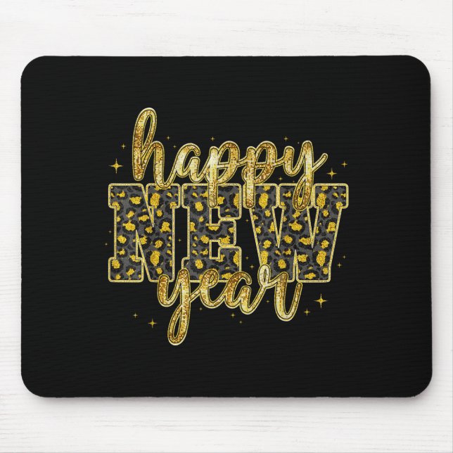 Happy New Year 2026 Gold Leopard Countdown Party F Mousepad (Vorne)