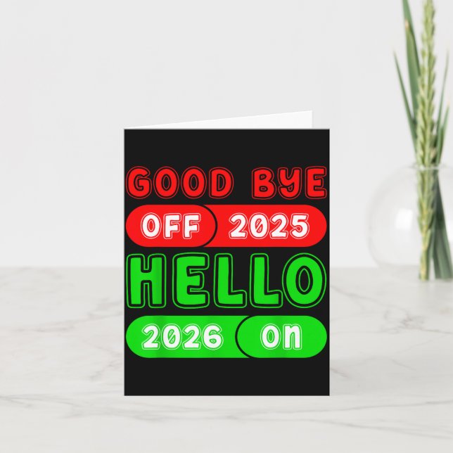 Happy New Year 2026 Goodbye 2025 Hello 2026 Matchi Karte (Vorderseite)