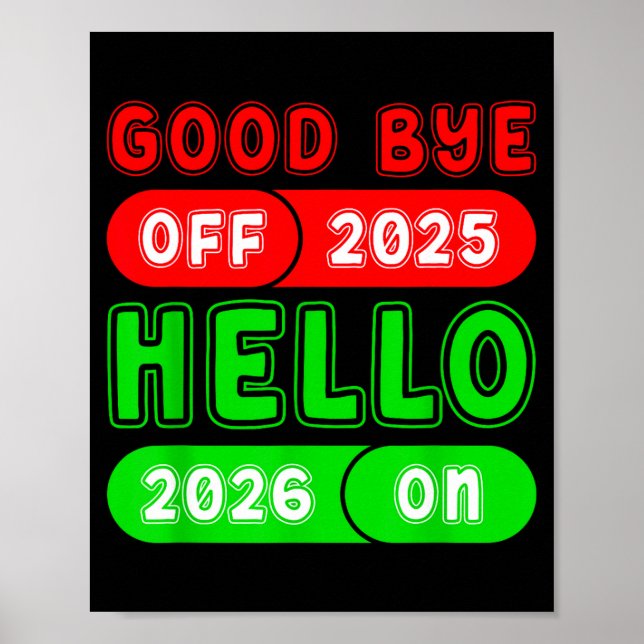 Happy New Year 2026 Goodbye 2025 Hello 2026 Matchi Poster (Vorne)
