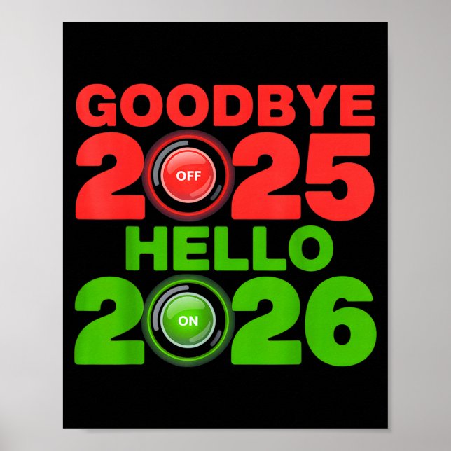 Happy New Year 2026 Goodbye 2025 Hello 2026  Poster (Vorne)