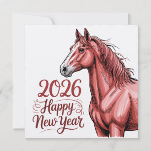 Happy New Year 2026 Grußkarte - Chinesisch - Zodia