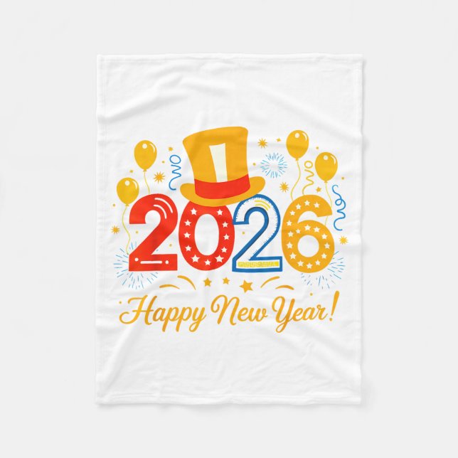 Happy New Year 2026 Holiday Party Family Celebrati Fleecedecke (Vorderseite)