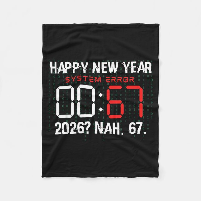Happy New Year 2026 Humor Clock 6 7 Meme System Er Fleecedecke (Vorderseite)