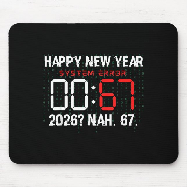 Happy New Year 2026 Humor Clock 6 7 Meme System Er Mousepad (Vorne)