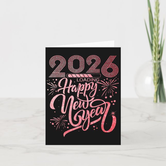 Happy New Year 2026 Loading Fireworks Party Karte (Vorderseite)