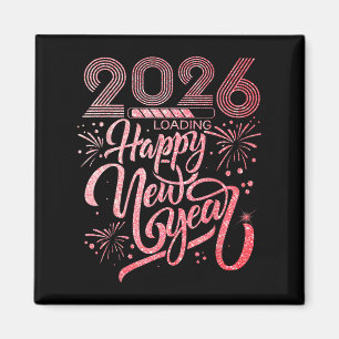 Happy New Year 2026 Loading Fireworks Party Magnet