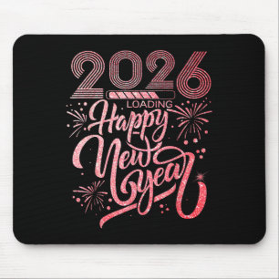 Happy New Year 2026 Loading Fireworks Party Mousepad