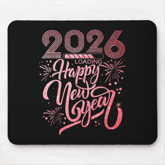 Happy New Year 2026 Loading Fireworks Party Mousepad (Vorne)