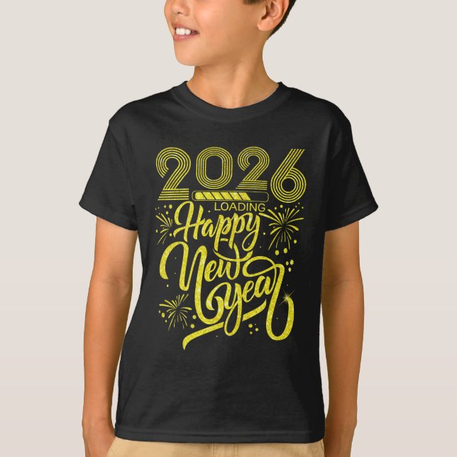 Happy New Year 2026 Loading Fireworks Party Premiu T-Shirt (Vorderseite)
