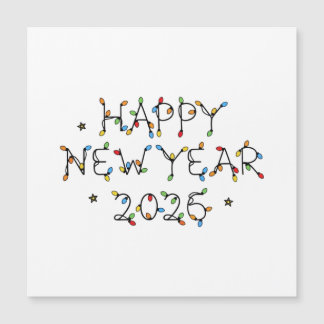 Happy New Year 2026 Minimalist Design Magnetkarte