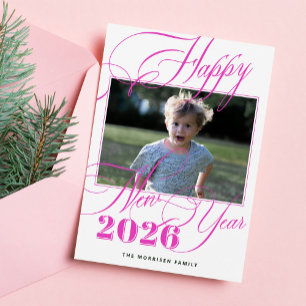 Happy New Year 2026 Modernes elegantes Foto Feiertagskarte
