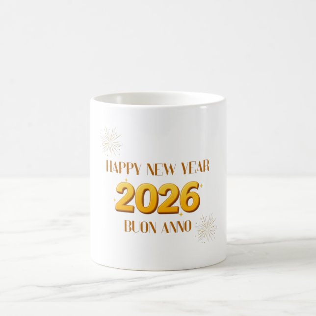 Happy New Year 2026 Mug Kaffeetasse (Mittel)