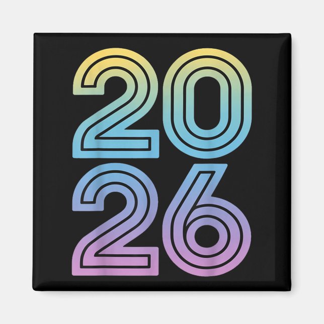 Happy New Year 2026 New Years Eve  Magnet (Vorne)