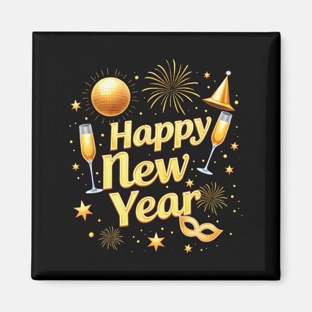 Happy New Year 2026 New Years Eve Party Countdown  Magnet (Vorne)