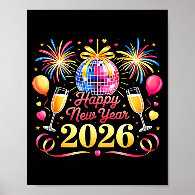 Happy New Year 2026 New Years Eve Party Countdown  Poster (Vorne)