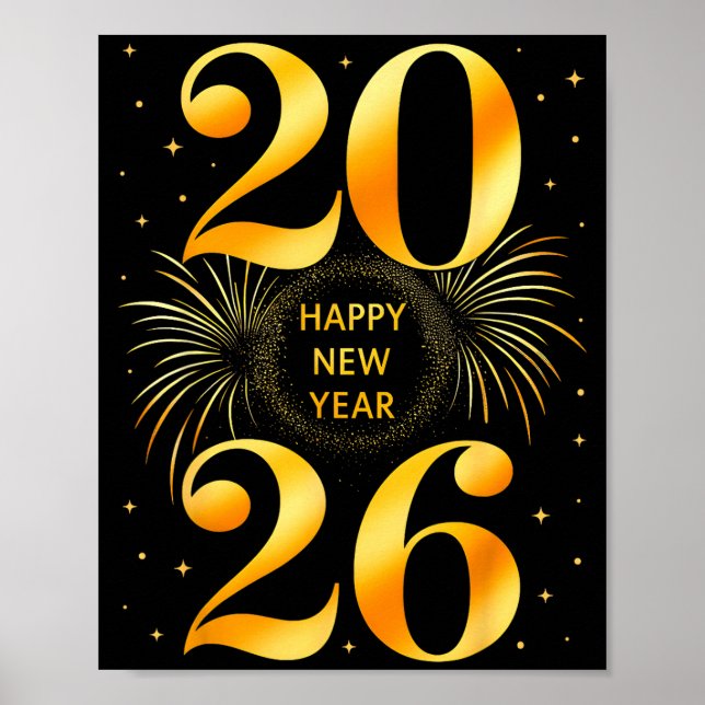 Happy New Year 2026 New Year's Eve Party Countdown Poster (Vorne)