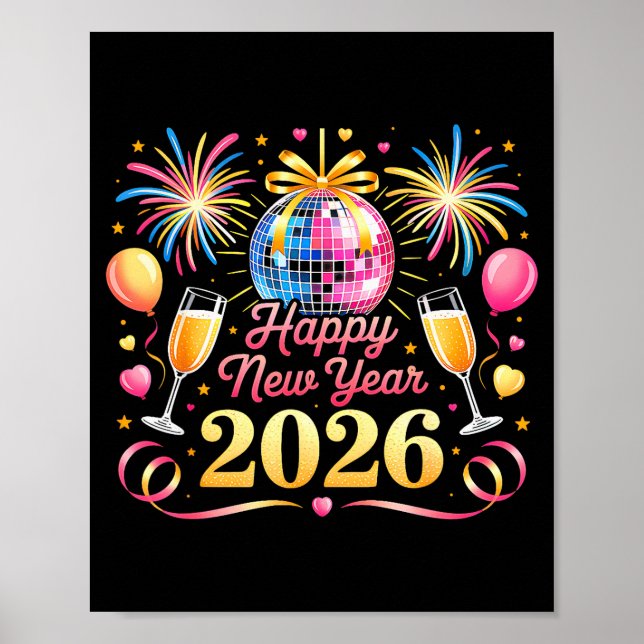 Happy New Year 2026 New Years Eve Party Countdown  Poster (Vorne)