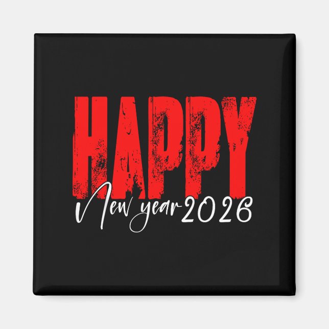 Happy New Year 2026 New Years Eve Party Fireworks  Magnet (Vorne)