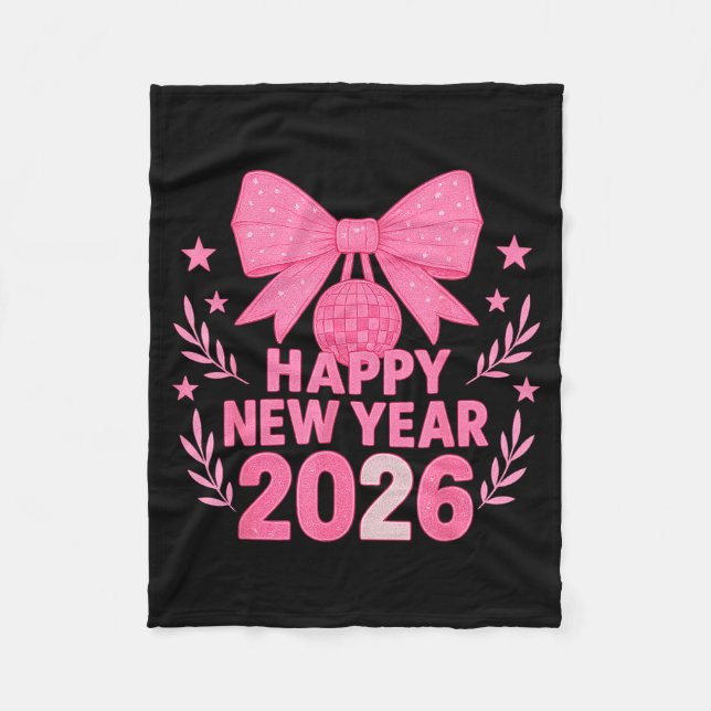 Happy New Year 2026 Nk Bow Coquette Family  Fleecedecke (Vorderseite)