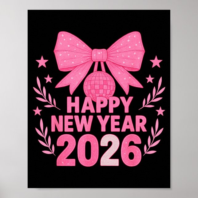 Happy New Year 2026 Nk Bow Coquette Family  Poster (Vorne)