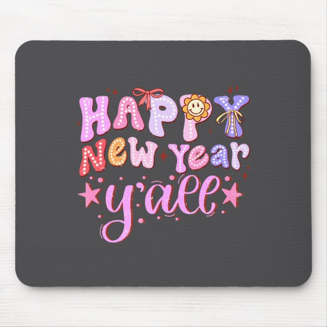 Happy New Year 2026 Party Countdown New Years Y'al Mousepad (Vorne)
